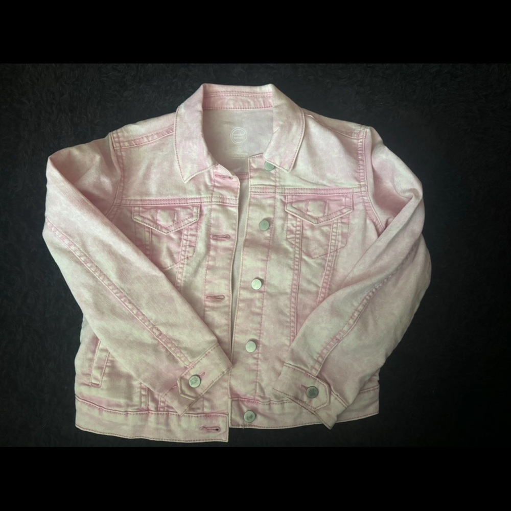 Pink acid wash Jean jacket
